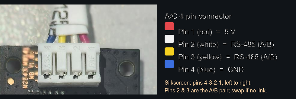 A/C connector pinout